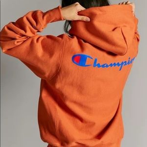 CHAMPION URBAN OUTFITTERS ORANGE HOODIE
